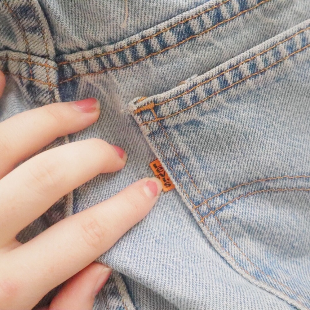 1960s vintage orange tab Levi’s jean shorts